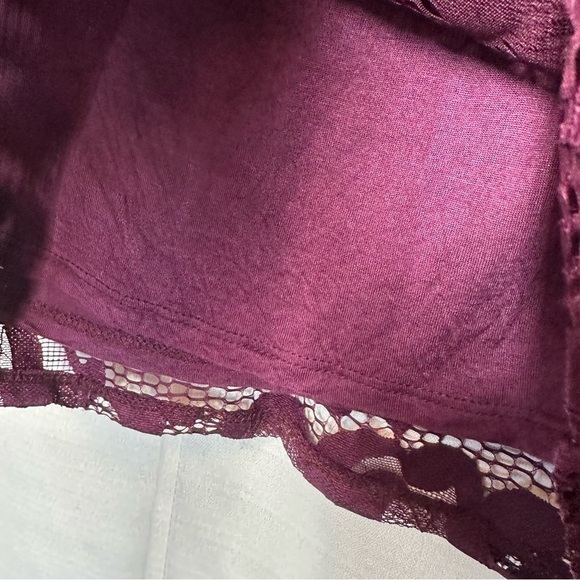 INC Women's Lace Top Sheer Bell Sleeve Purple Burgundy Size S Dark Fairy Boho - Picture 5 of 9